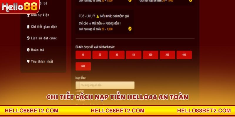 Nạp tiền Hello88 - Các bước thực hiện nhanh chóng nhất - ZIBET